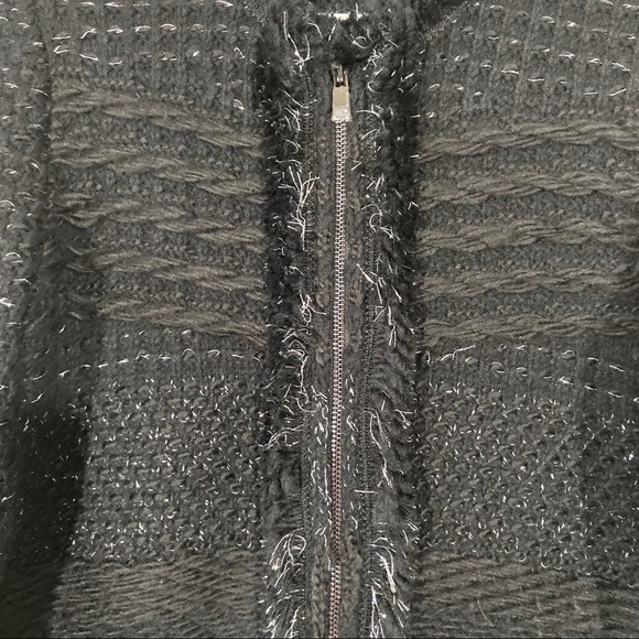 Ann Taylor Wool Knit Metallic Detail Zip Up Jacket - Picture 6 of 7